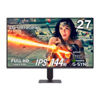 Monitor gaming LG UltraGear 27 pulgadas, FHD IPS, 144 Hz, 1 ms MBR, HDMI, DisplayPort, negro